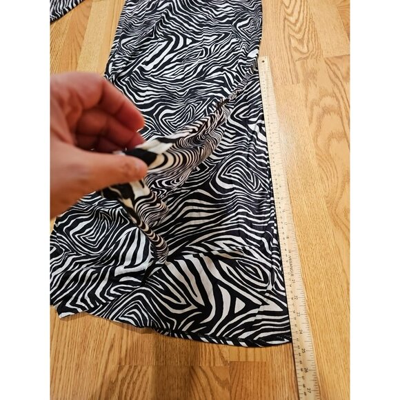 Victoria's Secret Maxi Slip Dress Small Black White Zebra Side Slits Angel - Picture 8 of 8